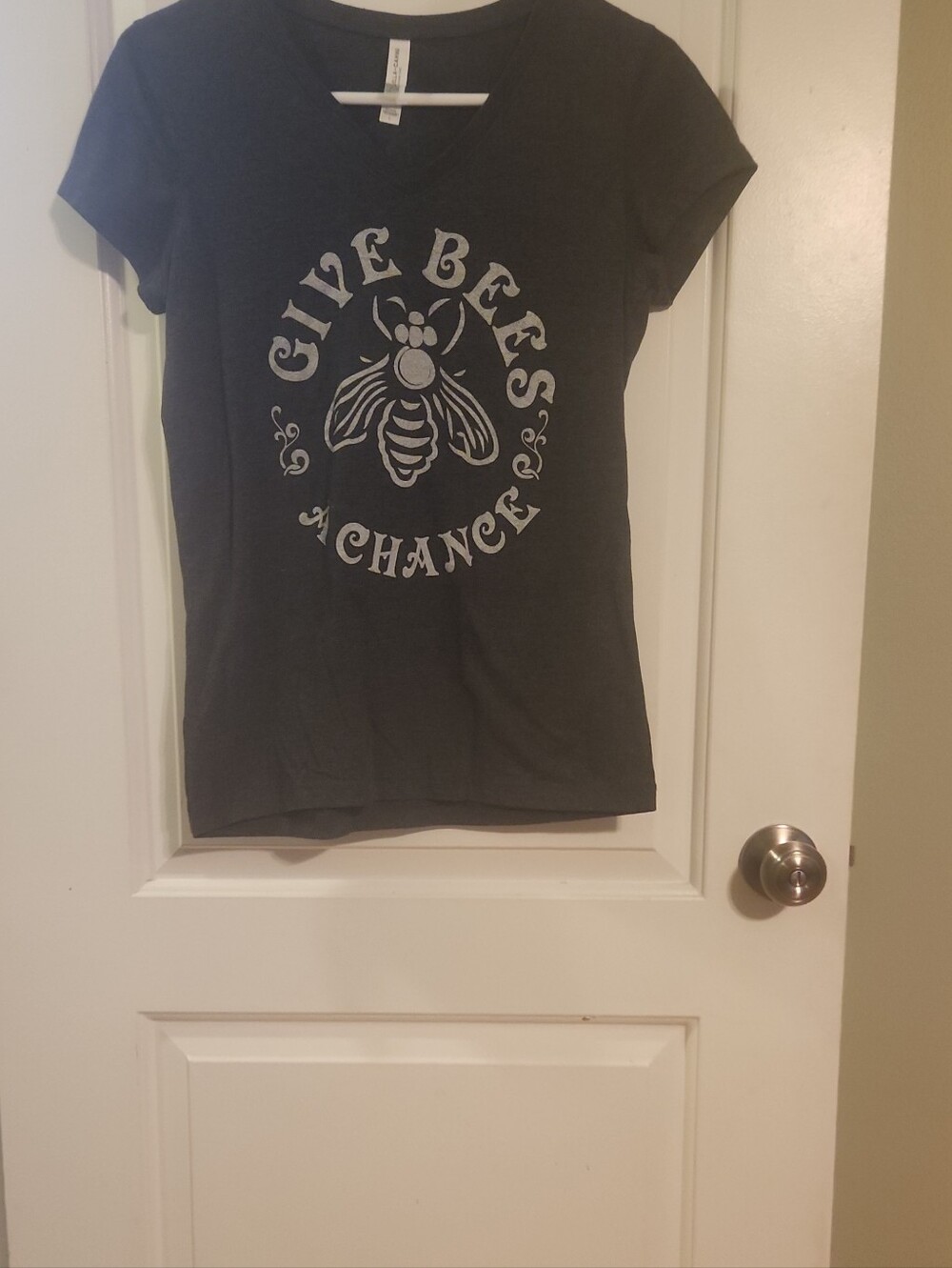 Bella Canvas Black Tee with White Bee Graphic